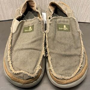 Sanuk Canvas Slip-On Shoes - Taupe